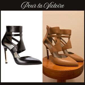 Pour La Victoire Zanie Tan Caged Heels